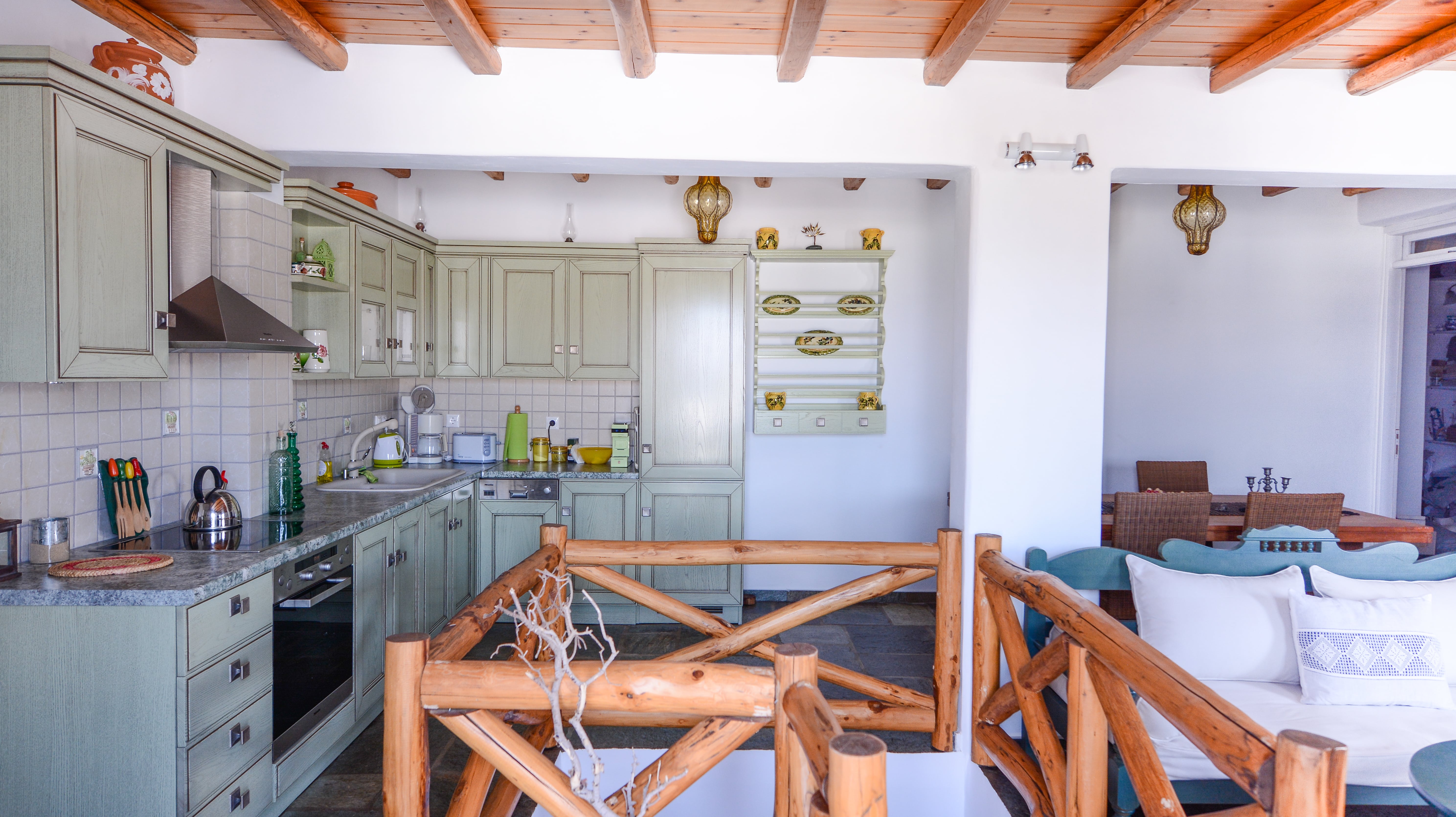 traditional villa open plan kitchen
