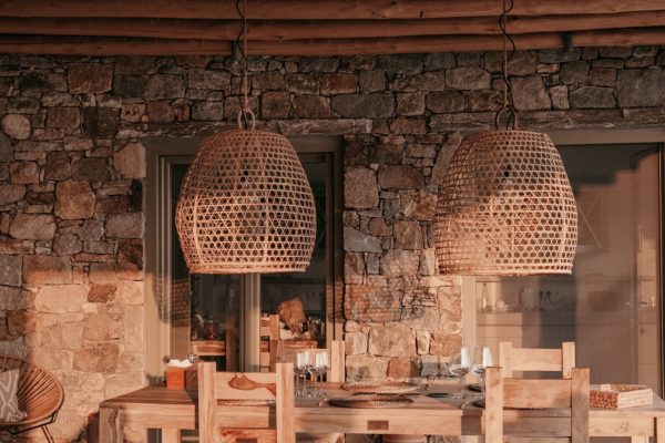 Mandri Cottage Serifos outdoor hanging lights